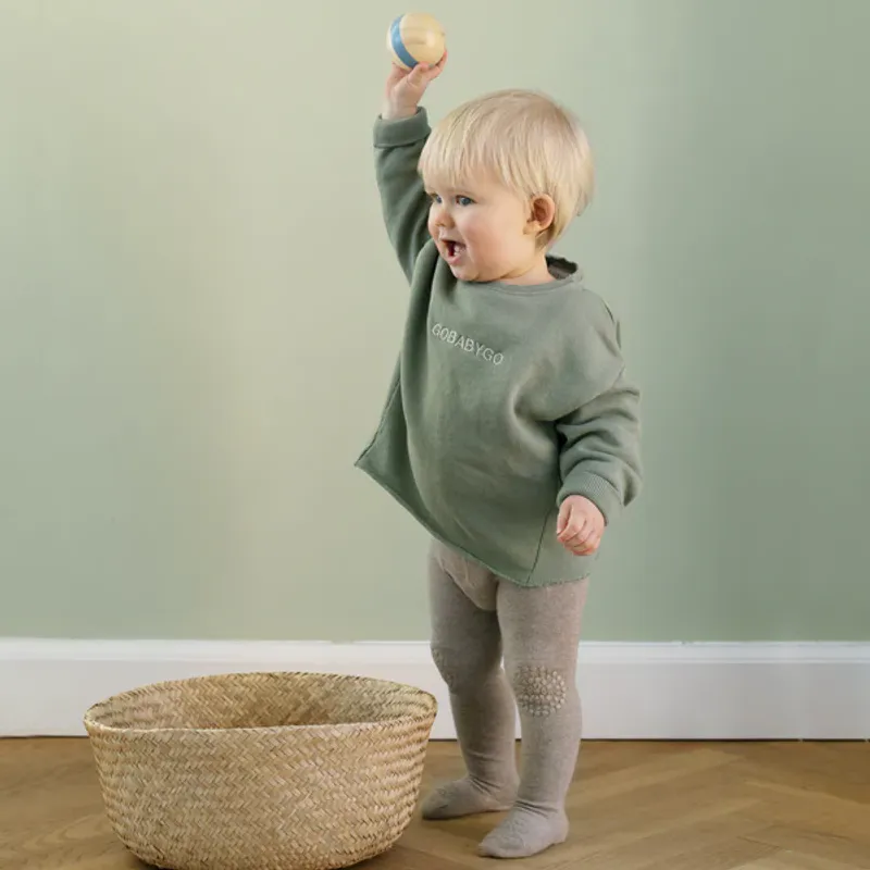 Go Baby Go - Krabbestrømpebukse i bomull Sand