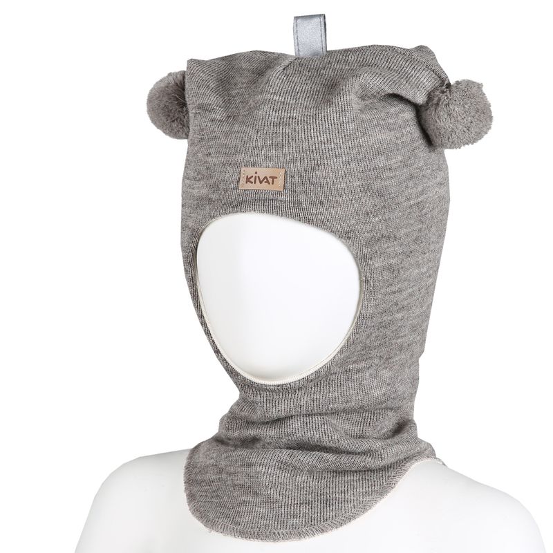 Kivat - Balaclava i ull/bomull m. vindstopper Beige melert